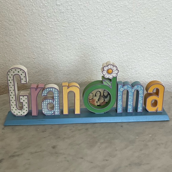 GRANDMA Picture Frame Sign Decor Free Standing Letters Decor Cutout - Picture 1 of 4
